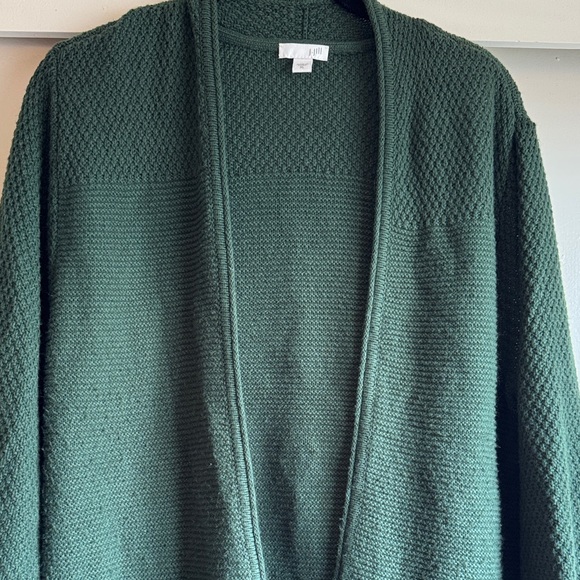 J. Jill XL duster sweater Green Textured Knit Top - Picture 9 of 10